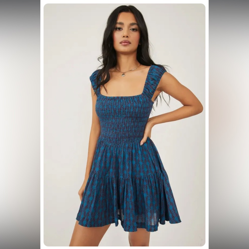 Free People 'Sweet Annie' Smocked Cotton Mini Dress